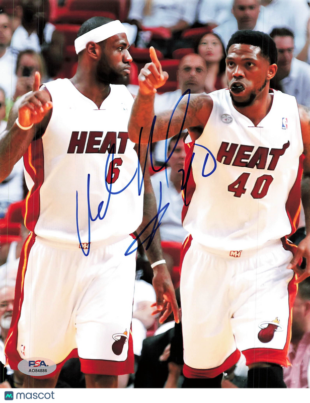 Udonis Haslem Signed 8x10 Photo PSA Miami Heat