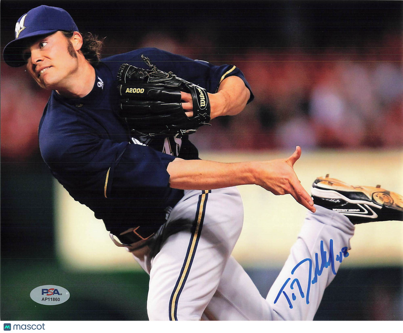 Tim Dillard Milwaukee Brewers Signed 8x10 Photo PSA