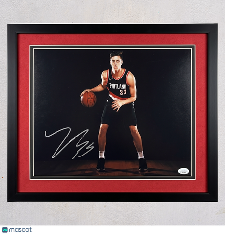 Zach Collins Portland Trailblazers Signed 11x14 Custom Framed Photo JSA