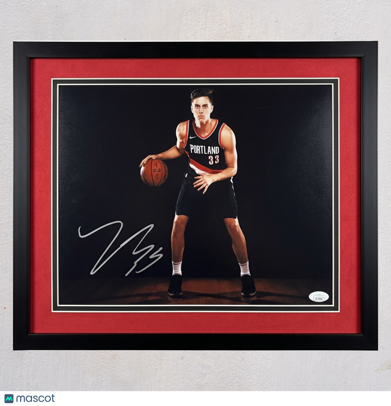 Zach Collins Portland Trailblazers Signed 11x14 Custom Framed Photo JSA