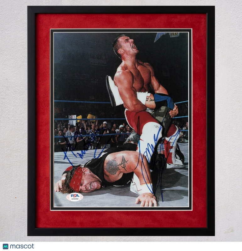 Lance Storm and Hugh Morris Signed Wrestling 8x10 Custom Framed Photo PSA