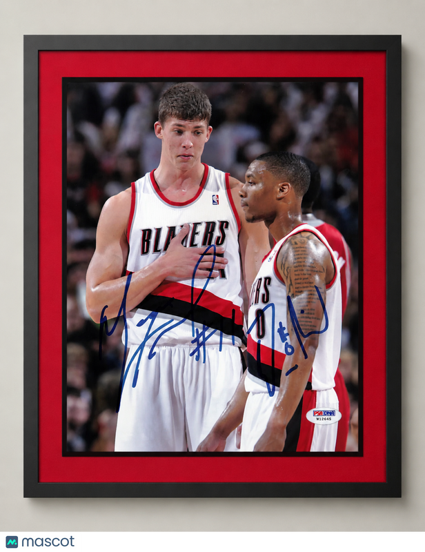 Damian Lillard Portland Trail Blazers Signed 8x10 Custom Framed Photo PSA