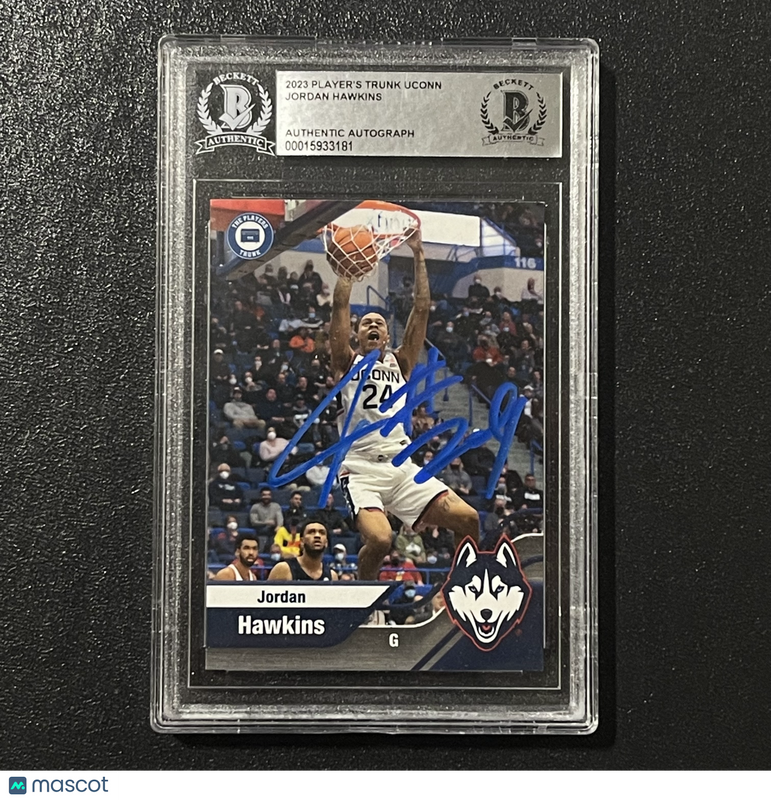 2023 Player's Trunk # So. Jordan Hawkins Signed Card BAS Auto Slabbed UConn