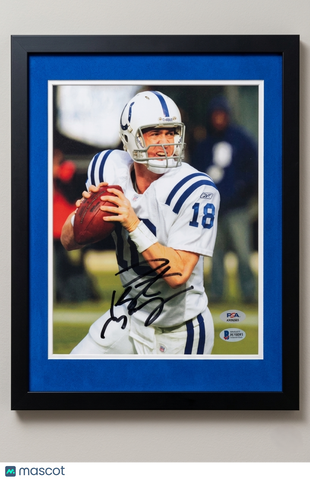 Peyton Manning Signed Indianapolis Colts 8x10 Custom Framed Photo PSA Auto