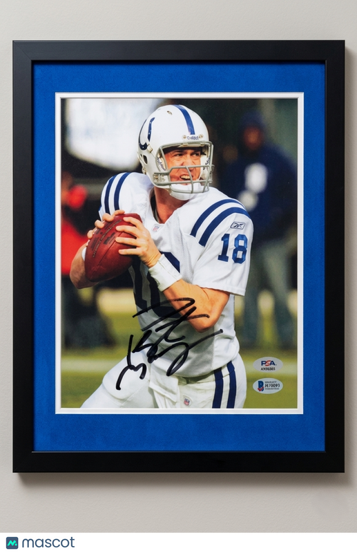 Peyton Manning Signed Indianapolis Colts 8x10 Framed Display Photo PSA Auto
