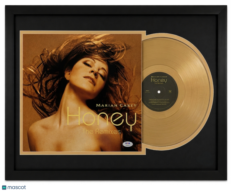 Mariah Carey Signed Honey (The Remixes) Custom Framed Vinyl Album PSA Auth