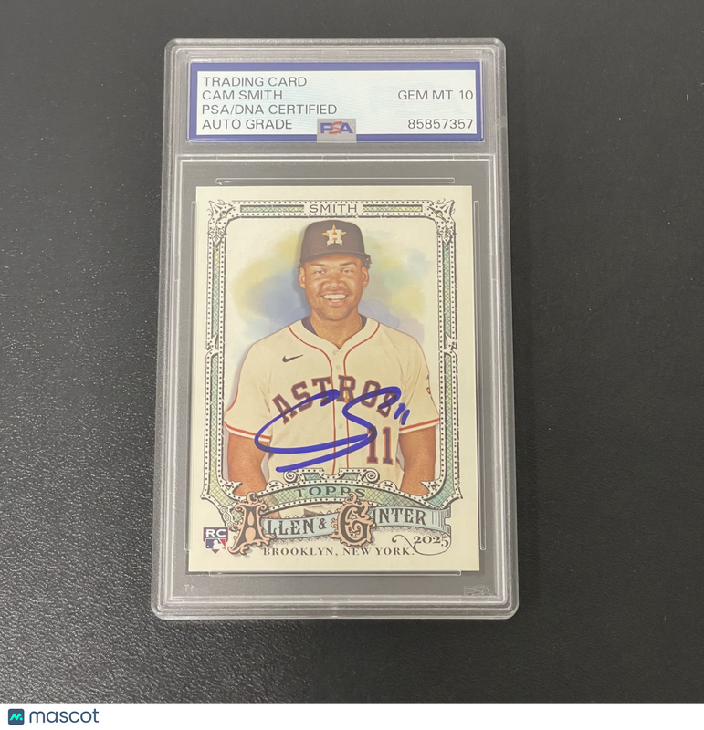 2025 Topps Allen & Ginter#189 Cam Smith Signed Card Auto 10 PSA Slabbed Astros