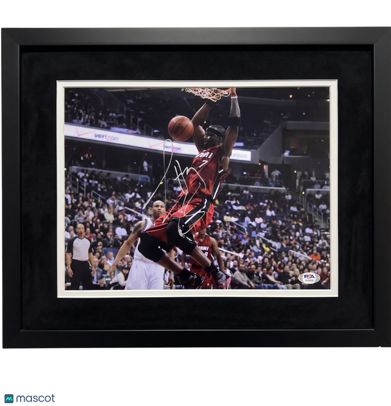 Jermaine O'Neal Miami Heat Signed Basketball 11x14 Custom Framed Photo PSA