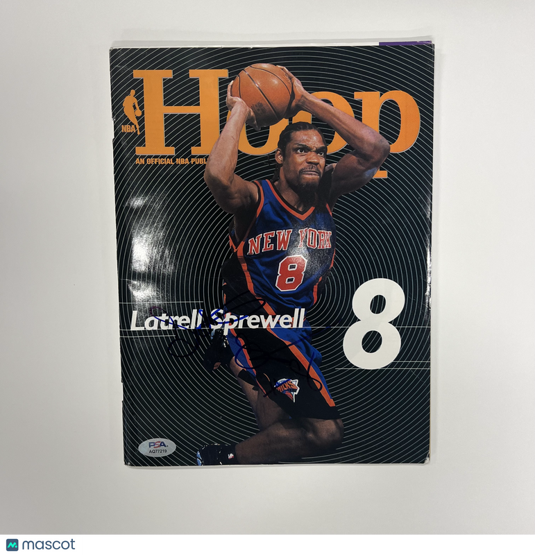 Latrell Sprewell Signed NBA Hoop Magazine PSA Autographed New York Knicks