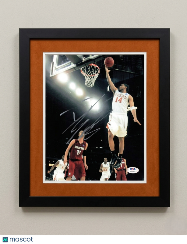 DJ Augustin Texas Longhorns Signed Basketball 8x10 Custom Framed Photo PSA