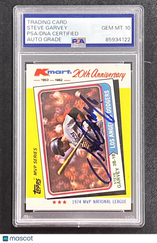 1982 Topps MVP Series#26 26/44 Steve Garvey  Signed Card Auto 10 PSA Slabbed