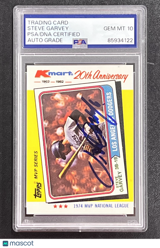 1982 Topps MVP Series#26 26/44 Steve Garvey  Signed Card Auto 10 PSA Slabbed