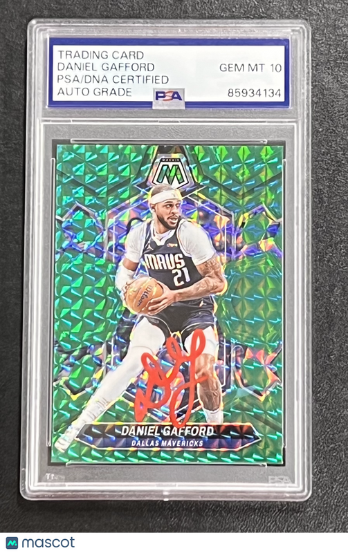 2023-24 Panini Mosaic#103 Daniel Gafford Signed Card Auto 10 PSA Slab Mavericks