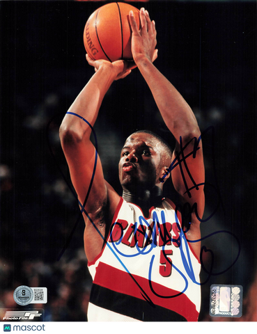 Jermaine O'Neal Portland Trail Blazers Signed Basketball 8x10 Photo BAS