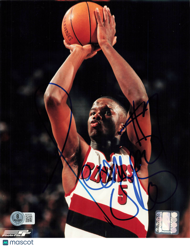 Jermaine O'Neal Portland Trail Blazers Signed Basketball 8x10 Photo BAS