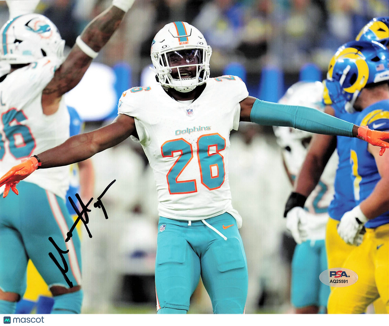 Marcus Maye Signed Miami Dolphins Football 8x10 Photo PSA Autographed