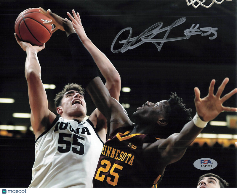 Luka Garza Iowa Hawkeyes Signed Basketball 8x10 Photo PSA