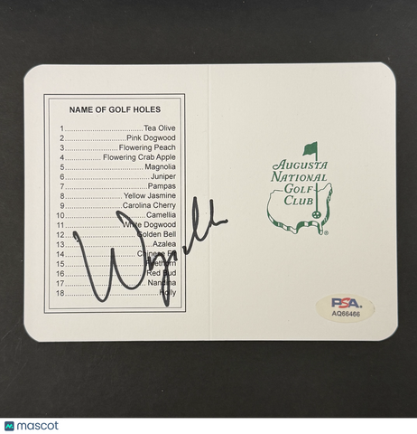 Wyndham Clark Signed Golf Masters Golf Scorecards PSA Autographed