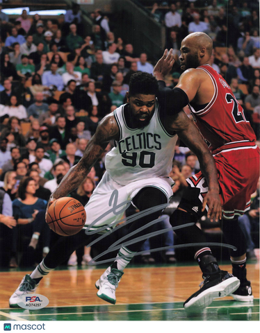 Amir Johnson Boston Celtics Signed Basketball 8x10 Photo PSA