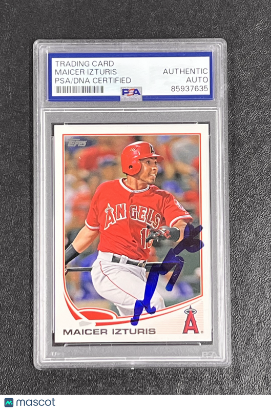 2013 Topps #313 Maicer Izturis Signed Card Auto PSA Slabbed Angels