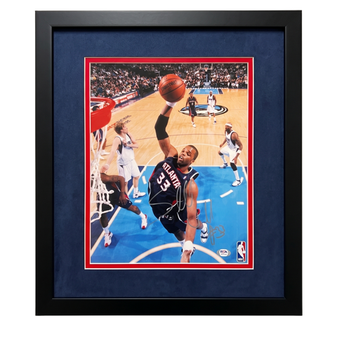Shelden Williams Atlanta Hawks Signed Basketball 11x14 Custom Framed Photo PSA