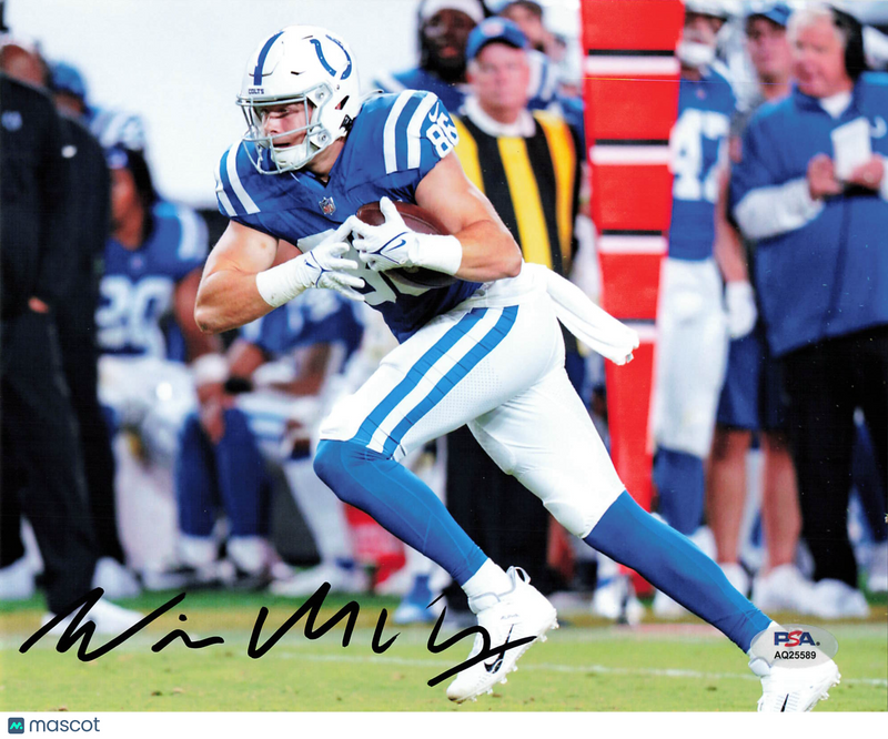 Will Mallory Signed Indianapolis Colts Football 8x10 Photo PSA Autographed