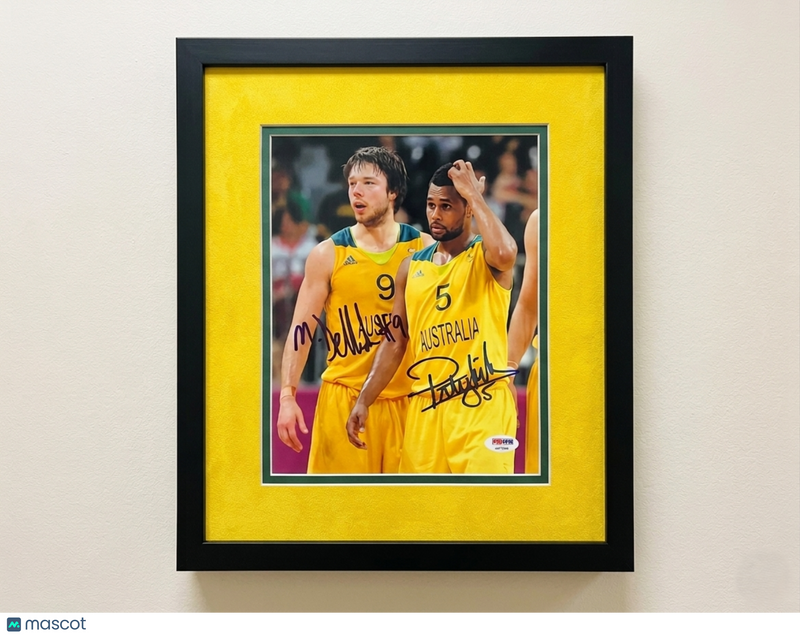 Matthew Dellavedova and Patty Mills Signed 11x14 Custom Framed Photo PSA