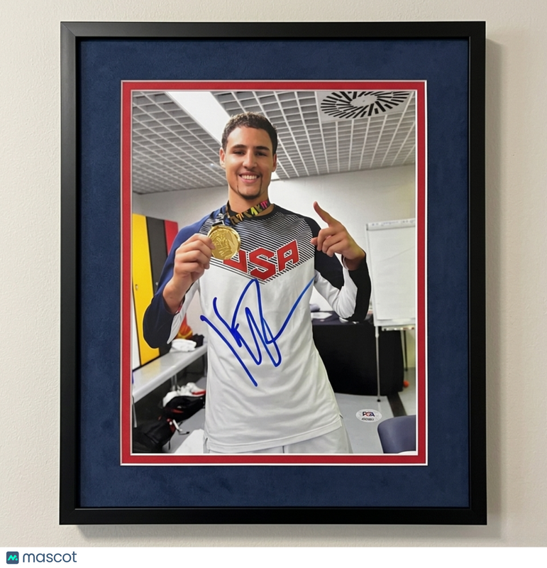 Klay Thompson USA National Team Signed Custom Framed 11x14 Photo PSA