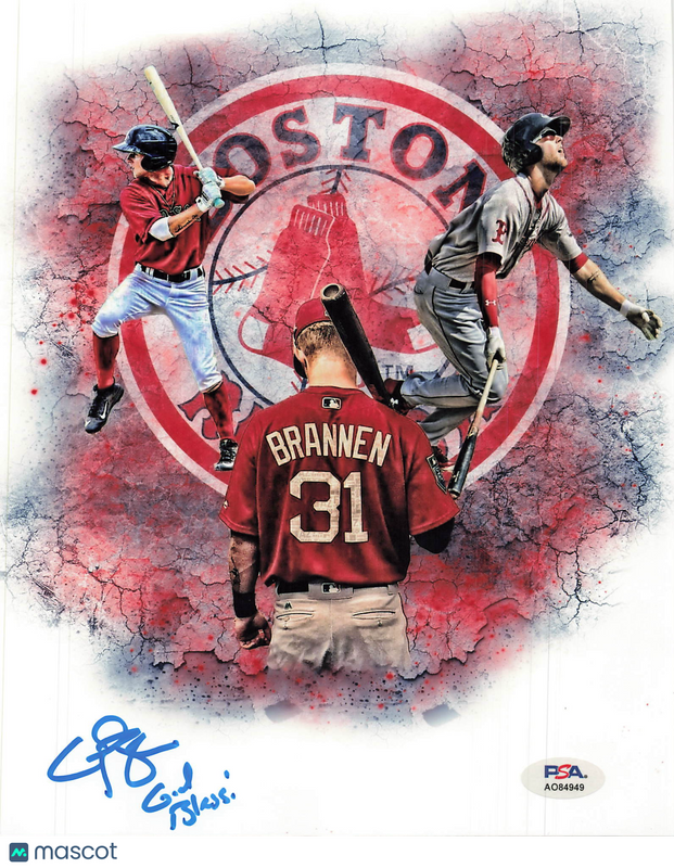 Cooper Brannan Boston Red Sox Signed 8x10 Photo PSA