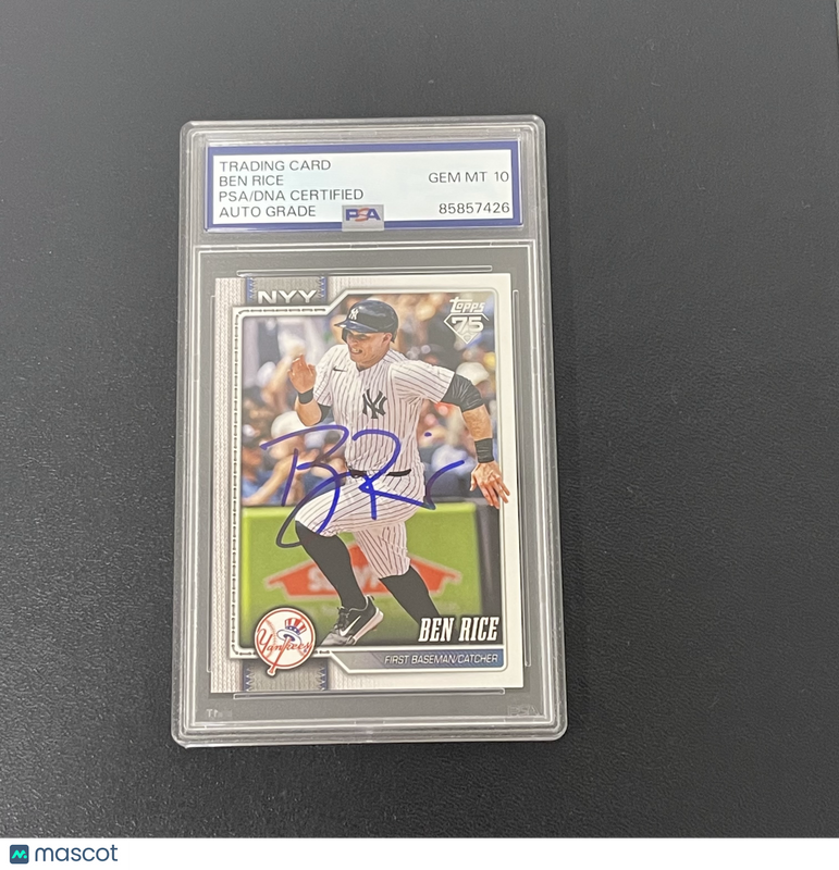 2026 Topps 75 #133 Ben Rice Signed Card Auto 10 PSA Slabbed New York Yankees