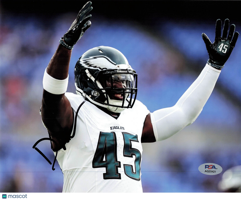 Devin White Signed Philadelphia Eagles Football 8x10 Photo PSA Autographed