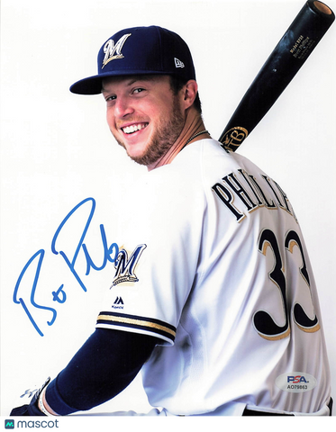 Brett Phillips Signed 8x10 Photo PSA Milwaukee Brewers