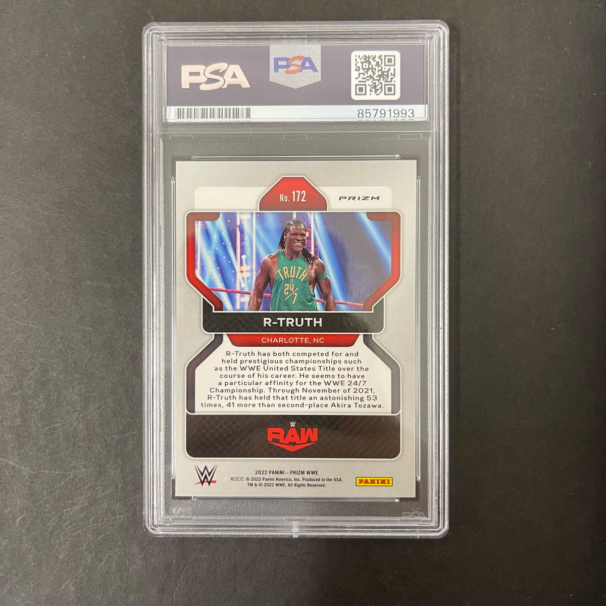 R-Truth 2022 Panini Prizm#172 Signed Card PSA Autographed – Golden ...