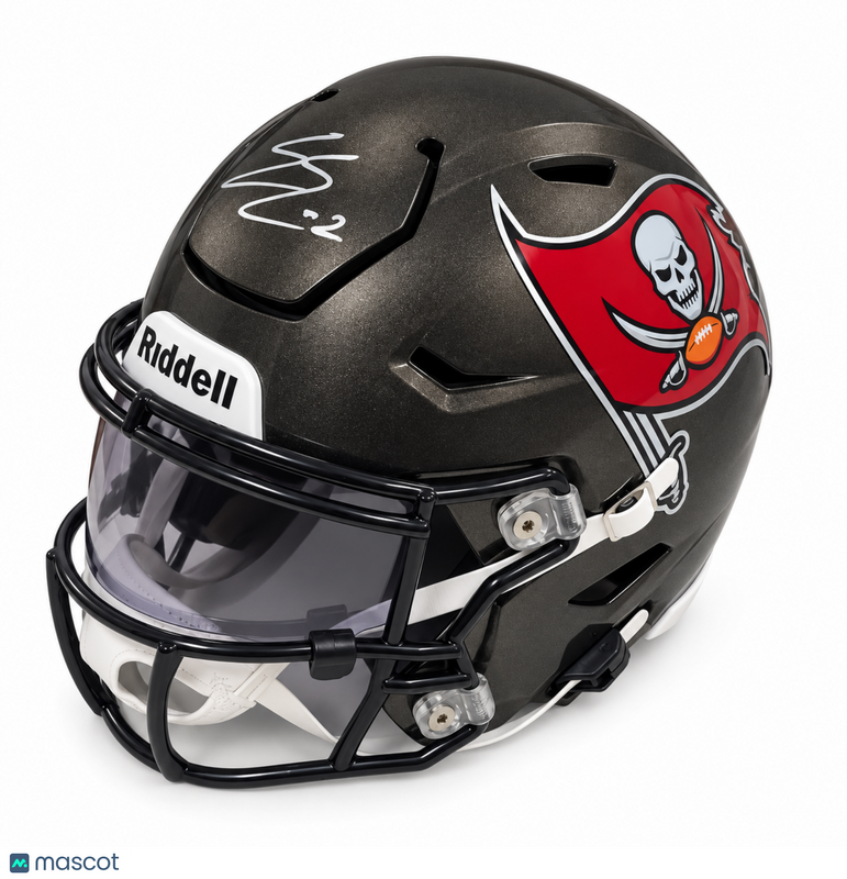 Emeka Egbuka Signed Tampa Bay Buccaneers Mid Size Helmet 1:2 PSA Autographed