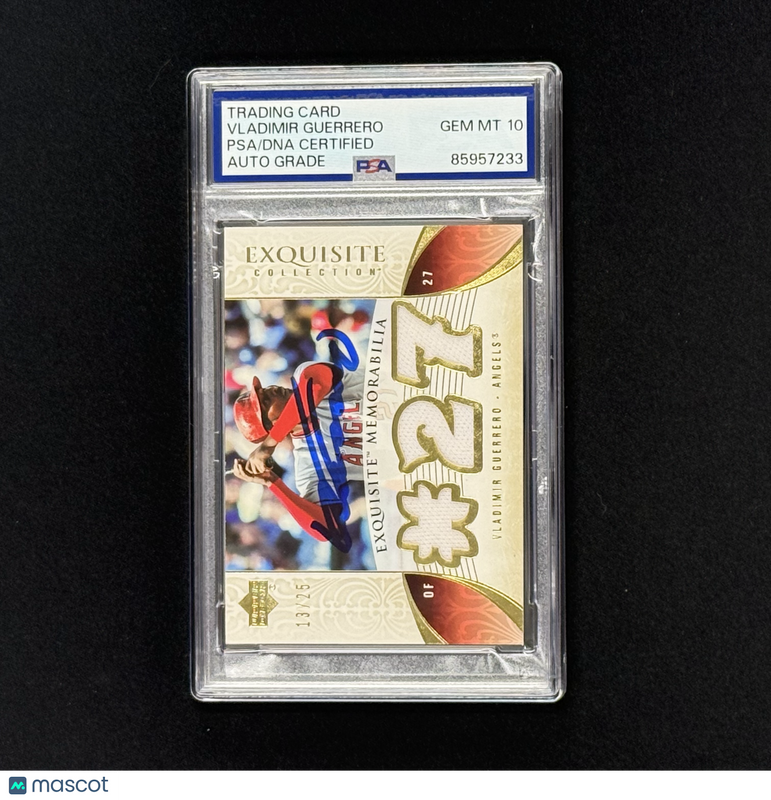 2006 UpperDeck Exquisite #EM-VG2 13/25 Vladimir Guerrero Signed Card Auto 10 PSA