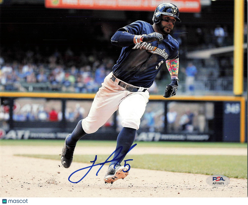 Jonathan Villar Signed 8x10 Photo PSA Milwaukee Brewers
