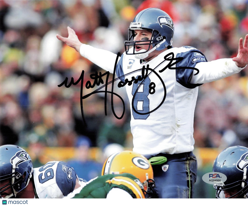 Matt Hasselbeck Signed Seattle Seahawks Football 8x10 Photo PSA Autographed