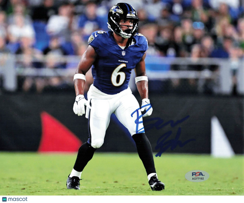 Beau Brade Signed Baltimore Ravens Football 8x10 Photo PSA Autographed