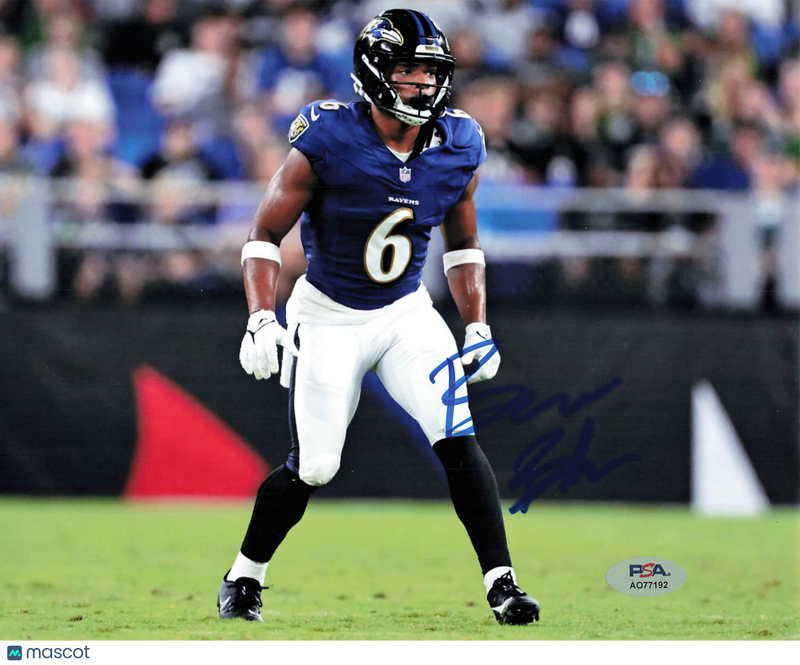 Beau Brade Signed Baltimore Ravens Football 8x10 Photo PSA Autographed