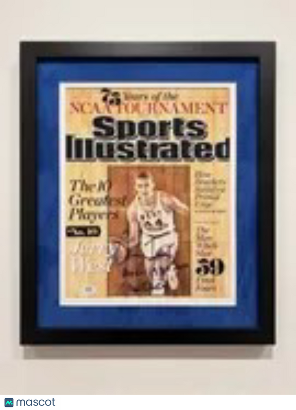 Jerry West West Virginia Mountaineers Signed 11x14 Custom Framed Photo PSA