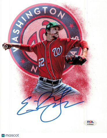 Erick Fedde Washington Nationals Signed 8x10 Photo PSA