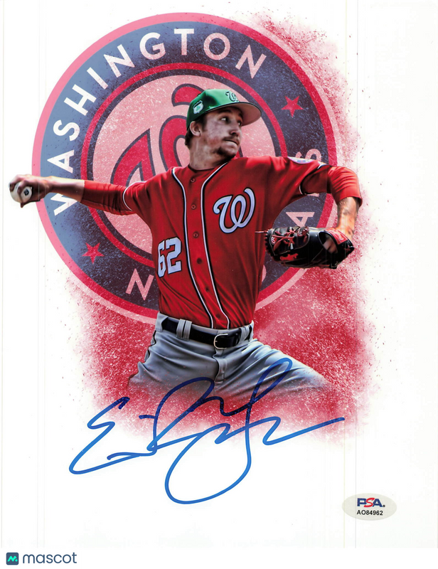 Erick Fedde Washington Nationals Signed 8x10 Photo PSA