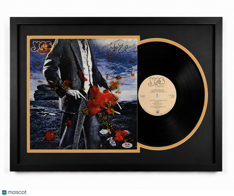 Jon Anderson & Rick Wakeman Signed Tormato Custom Framed Vinyl Album PSA Auth