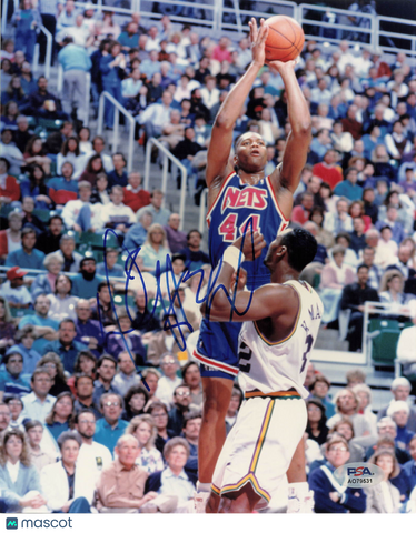 Derrick Coleman New Jersey Nets Signed Basketball 8x10 Photo PSA