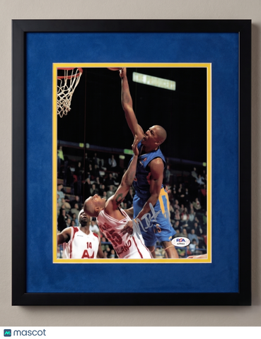 Maceo Baston Toronto Raptors Signed Basketball 8x10 Custom Framed Photo PSA
