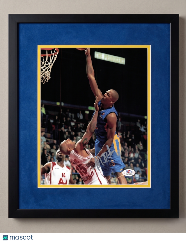 Maceo Baston Toronto Raptors Signed Basketball 8x10 Custom Framed Photo PSA