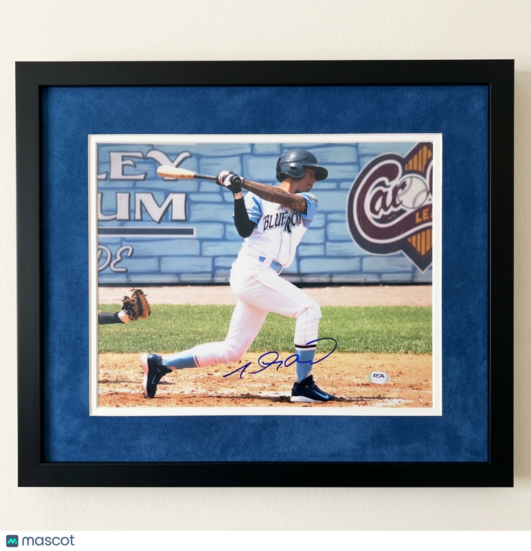 Raul Adalberto Mondesi Blue Rocks Signed 11x14 Custom Framed Photo PSA