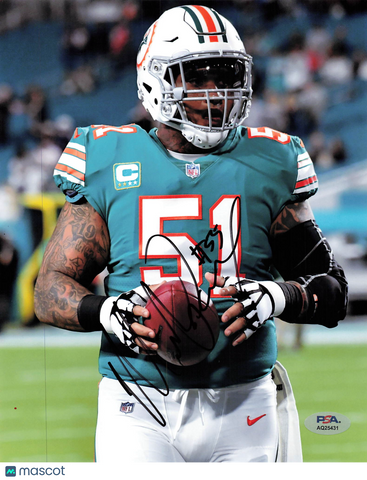 Mike Pouncey Signed Miami Dolphins Football 8x10 Photo PSA Autographed