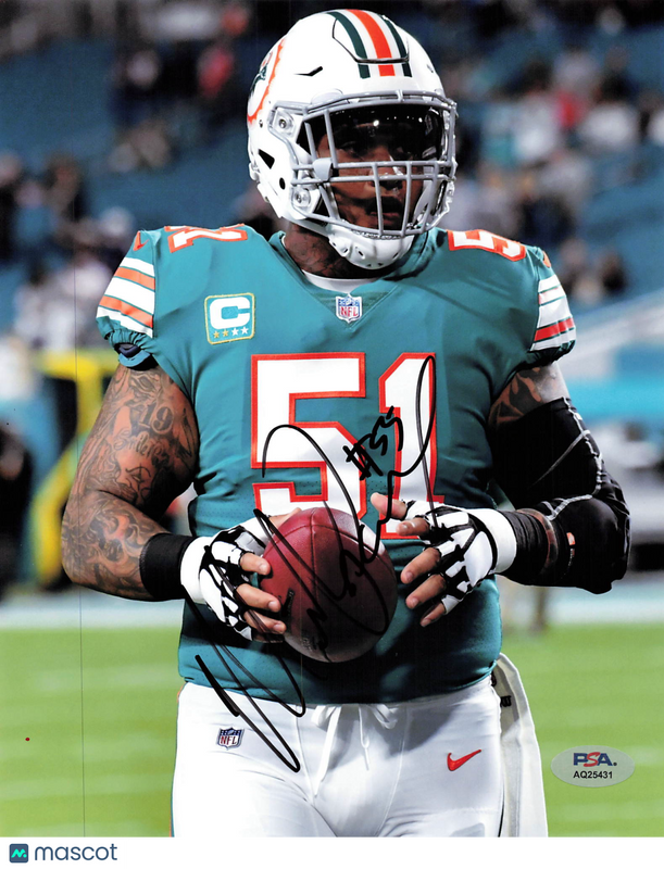 Mike Pouncey Signed Miami Dolphins Football 8x10 Photo PSA Autographed