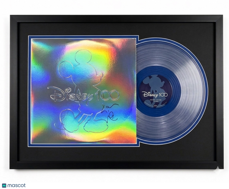 Lin-Manuel Miranda Signed Disney 100 Custom Framed Vinyl Album PSA Auth
